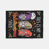 Halloween Thanksgiving Kerst Fun Hallothanksma Fleece Deken (Voorkant (Horizontaal))