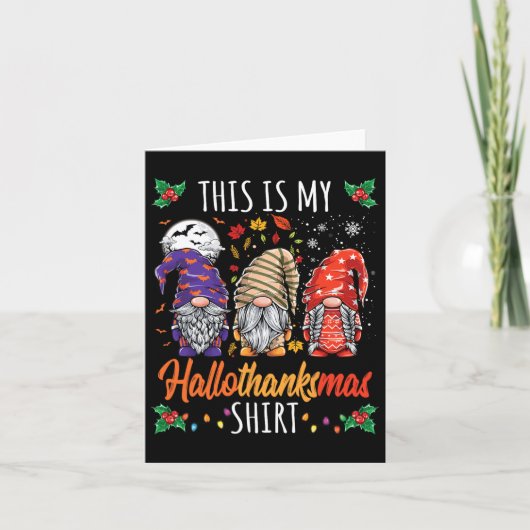 Halloween Thanksgiving Kerst Fun Hallothanksma Kaart (Voorkant)