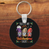 Halloween Thanksgiving Kerst Fun Hallothanksma Sleutelhanger (Voorkant)
