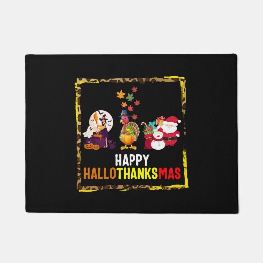 Halloween Thanksgiving Kerst Shirt, Happy Deurmat (Voorkant)