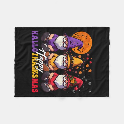 Halloween Thanksgiving Kerstfeest Happy HBedankt Fleece Deken (Voorkant (Horizontaal))