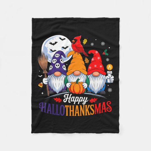 Halloween Thanksgiving Kerstfeest Happy HBedankt Fleece Deken (Voorkant)