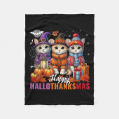 Halloween Thanksgiving Kerstfeest Happy HBedankt Fleece Deken (Voorkant)