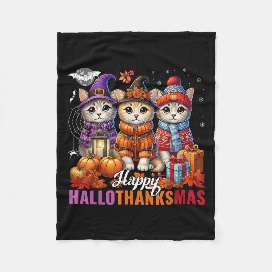 Halloween Thanksgiving Kerstfeest Happy HBedankt Fleece Deken (Voorkant)