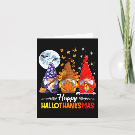 Halloween Thanksgiving Kerstfeest Happy HBedankt Kaart (Voorkant)