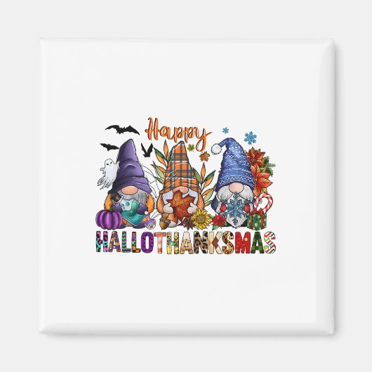 Halloween Thanksgiving Kerstfeest Happy HBedankt Magneet (Voorkant)