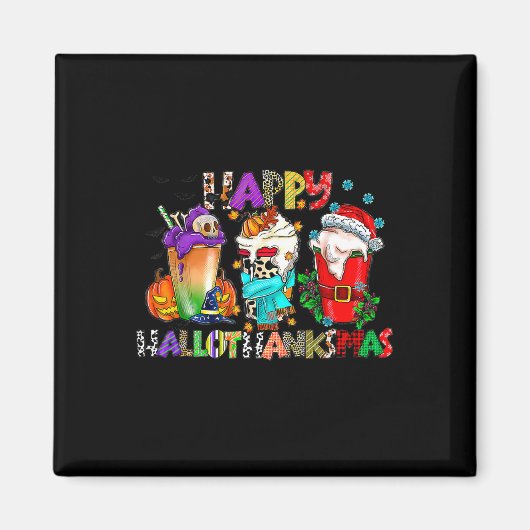 Halloween Thanksgiving Kerstfeest Happy HBedankt Magneet (Voorkant)
