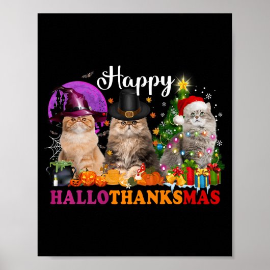 Halloween Thanksgiving Kerstfeest Happy HBedankt Poster (Voorkant)