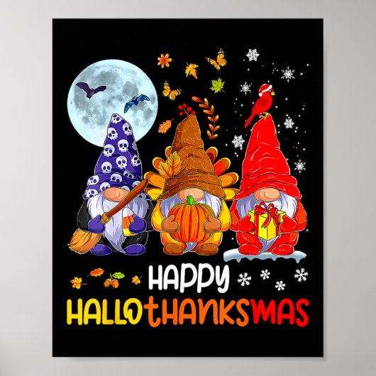 Halloween Thanksgiving Kerstfeest Happy HBedankt Poster (Voorkant)