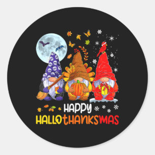 Halloween Thanksgiving Kerstfeest Happy HBedankt Ronde Sticker