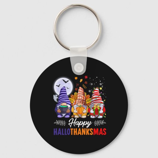 Halloween Thanksgiving Kerstfeest Happy HBedankt Sleutelhanger (Voorkant)