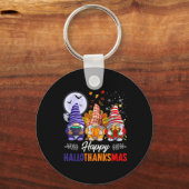 Halloween Thanksgiving Kerstfeest Happy HBedankt Sleutelhanger (Voorkant)