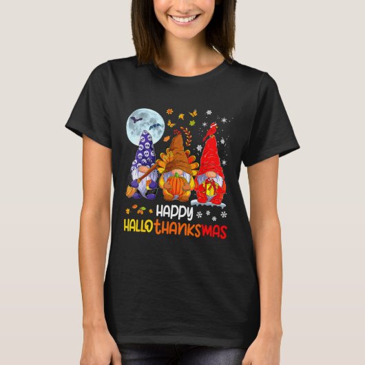 Halloween Thanksgiving Kerstfeest Happy HBedankt T-shirt (Voorkant)