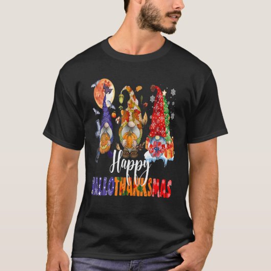 Halloween Thanksgiving Kerstfeest Happy HBedankt T-shirt (Voorkant)