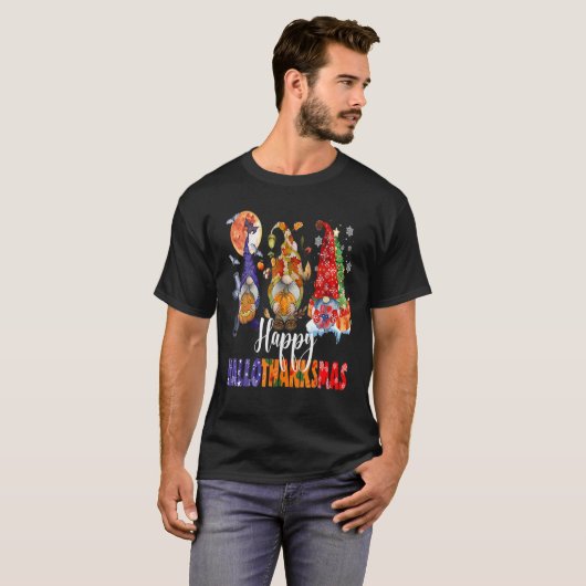 Halloween Thanksgiving Kerstfeest Happy HBedankt T-shirt (Voorkant volledig)