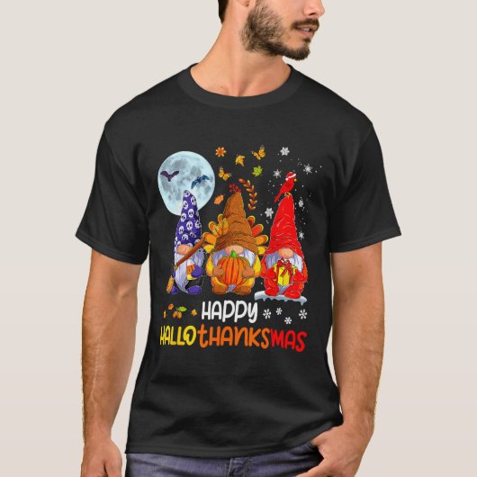 Halloween Thanksgiving Kerstfeest Happy HBedankt T-shirt (Voorkant)