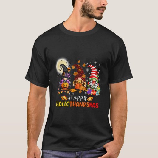 Halloween Thanksgiving Kerstfeest Happy HBedankt T-shirt (Voorkant)