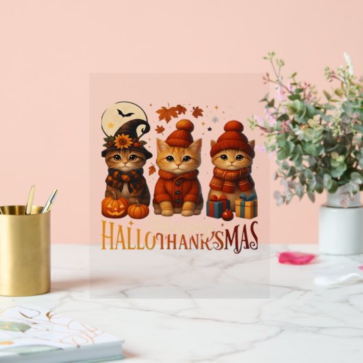 Halloween Thanksgiving KerstHappy Hallo Acryl Bord (Huwelijk)