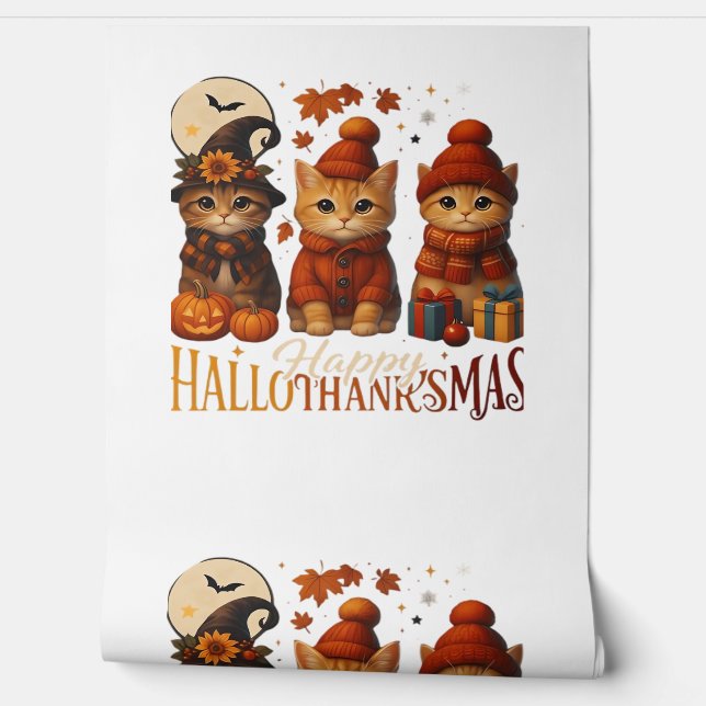 Halloween Thanksgiving KerstHappy Hallo Behang (Afrollen)