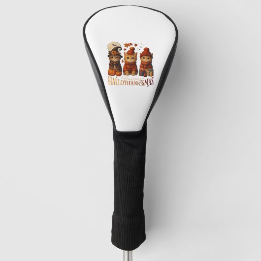 Halloween Thanksgiving KerstHappy Hallo Golfheadcover (Voorkant)