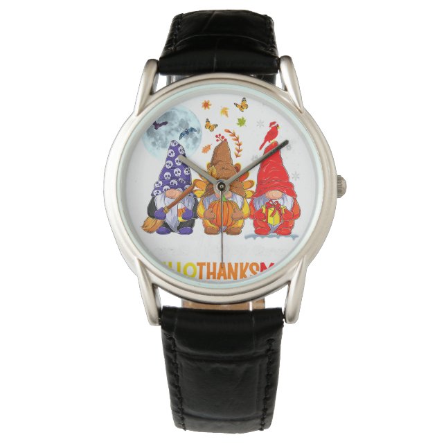 Halloween Thanksgiving KerstHappy Hallo Horloge (Voorkant)