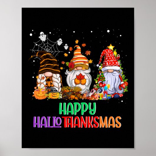 Halloween Thanksgiving KerstHappy Hallo Poster (Voorkant)