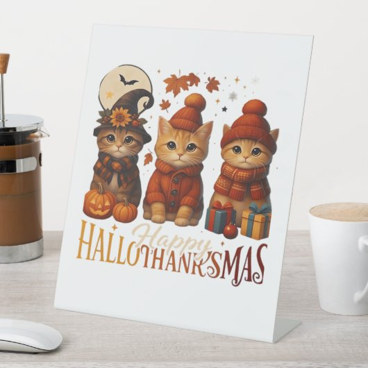 Halloween Thanksgiving KerstHappy Hallo Reclamebord Met Voetstuk (Insitu)