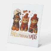 Halloween Thanksgiving KerstHappy Hallo Reclamebord Met Voetstuk (Voorkant)
