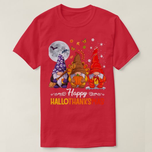 Halloween Thanksgiving KerstHappy Hallo T-shirt (Design voorkant)