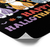 Halloween Thanksgiving Kerstkatten Happy Hallot Poster (Hoek)