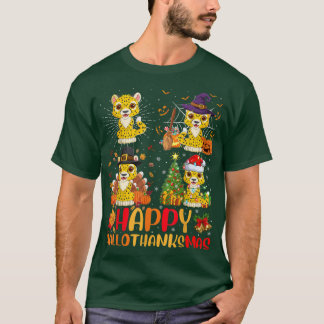 Halloween Thanksgiving Kerstmis Cheetah Halothan T-shirt