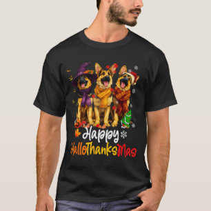 Halloween Thanksgiving Kerstmis Duitse Herdershond T-shirt