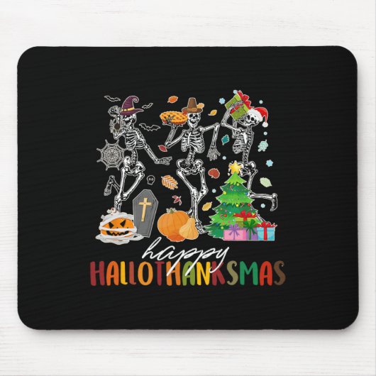 Halloween Thanksgiving Kerstmis Hallothanksmas Sk Muismat (Voorkant)