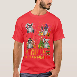 Halloween Thanksgiving Kerstmis Lemur Halobedankt T-shirt
