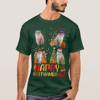 Halloween Thanksgiving Kerstmis Ragdoll Halothan T-shirt