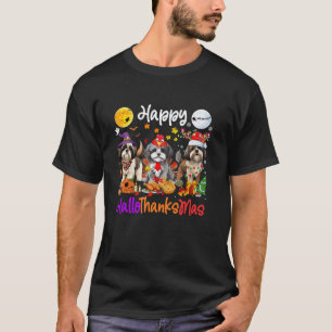 Halloween Thanksgiving Kerstmis Shih Tzu Dog Hall T-shirt