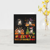 Halloween Thanksgiving Kerstmis Siamese Cat Hallo Kaart (Gele Bloem)