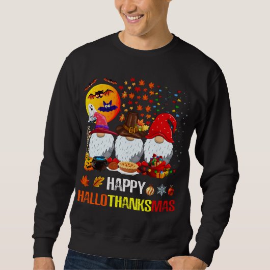 Halloween Thanksgiving Merry KerstHappy Hallo Trui (Voorkant)
