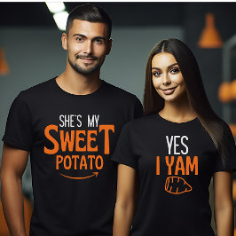 Halloween Thanksgiving paar matching Ja Ik Yam T-shirt