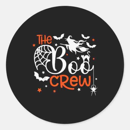 Halloween The Boo Crew - Fun Soky Witch, Cat, Bat  Ronde Sticker (Voorkant)