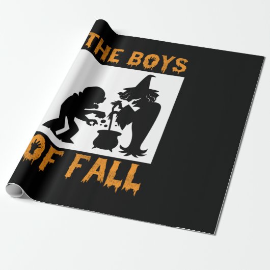 Halloween The Boys Of Fall Birthday Cadeaupapier (Uitgerold)