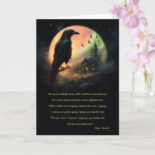 Halloween The Raven van Edgar Allan Poe Spooky Kaart