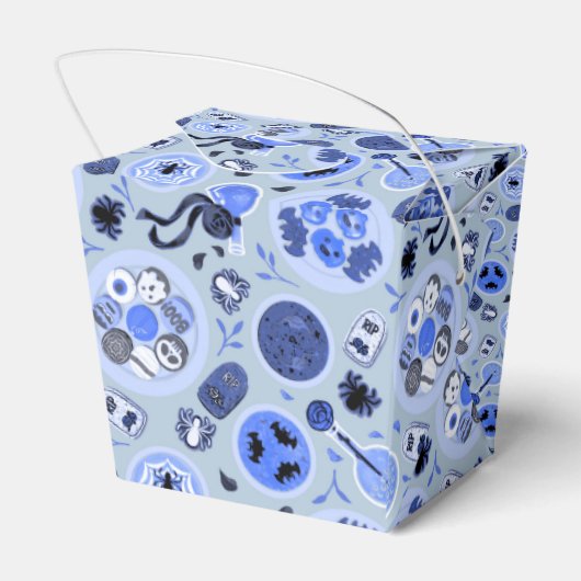 Halloween theefeest inpakpapier bedankdoosjes (Achterkant)