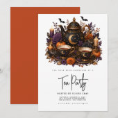 Halloween Theepartij Uitnodiging (Voorkant / Achterkant)