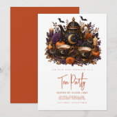 Halloween Theepartij Uitnodiging (Voorkant / Achterkant)