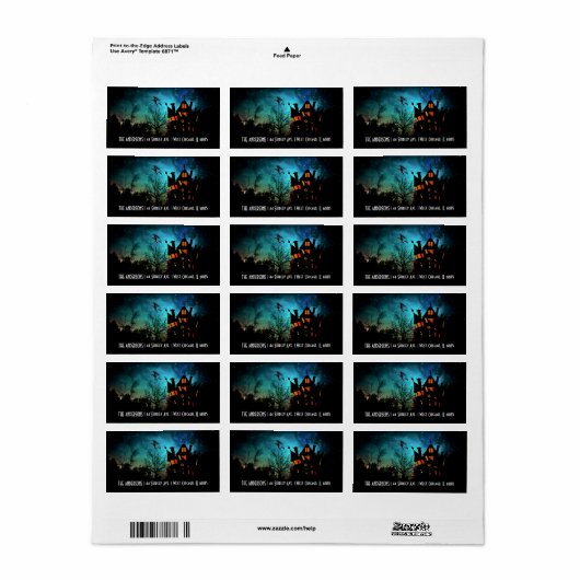 Halloween thema Adresetiketten Etiket (Full Sheet)