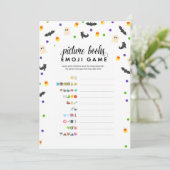Halloween thema afbeelding boek emoji shower spel programmakaart (Staand voorkant)