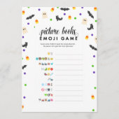 Halloween thema afbeelding boek emoji shower spel programmakaart (Voorkant)