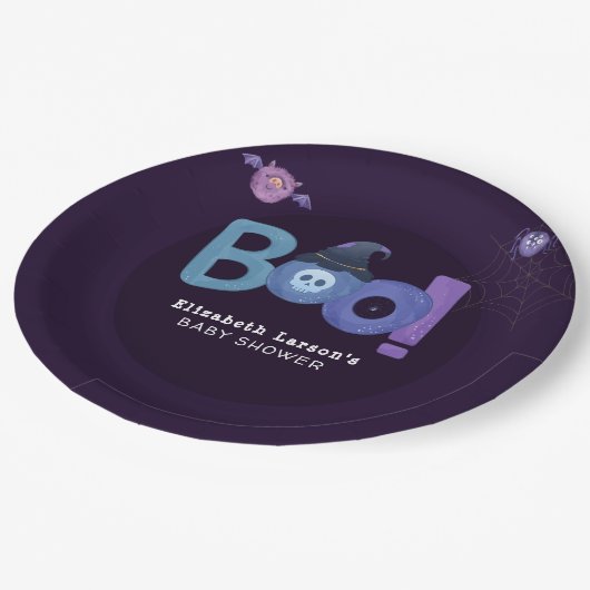Halloween Thema Baby shower Leuk Feest Papieren Bordje (Gekanteld)