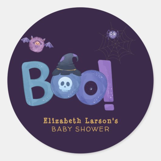 Halloween Thema Baby shower Leuk Feest Ronde Sticker (Voorkant)